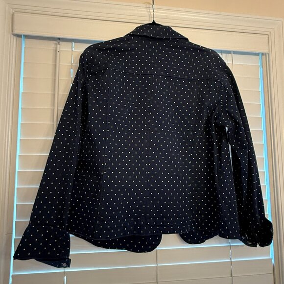 Charter Club Navy with White Polka Dot Jacket (Size: L) - Picture 3 of 3